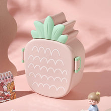 Kids Lunch Box Cute Pineapple Shaped Bento Box with Fork Spoon Snack Container