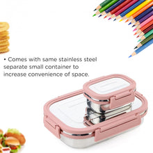 Stainless Steel Leak Proof Air Tight Lunch Boxes (900ML+200ML Approx / 2 Pc Set)
