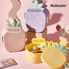 Kids Lunch Box Cute Pineapple Shaped Bento Box with Fork Spoon Snack Container