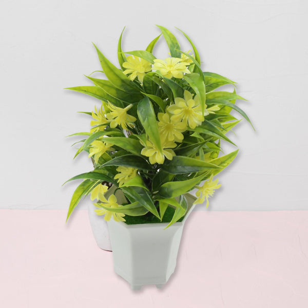 Artificial Flower Plant with Cute Pot – Tabletop Decor for Home & Office (1 Pc)