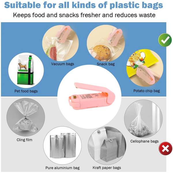 Mini Plastic Bag Sealer – Portable Heat Sealing Machine (Battery Operated / 1 Pc)