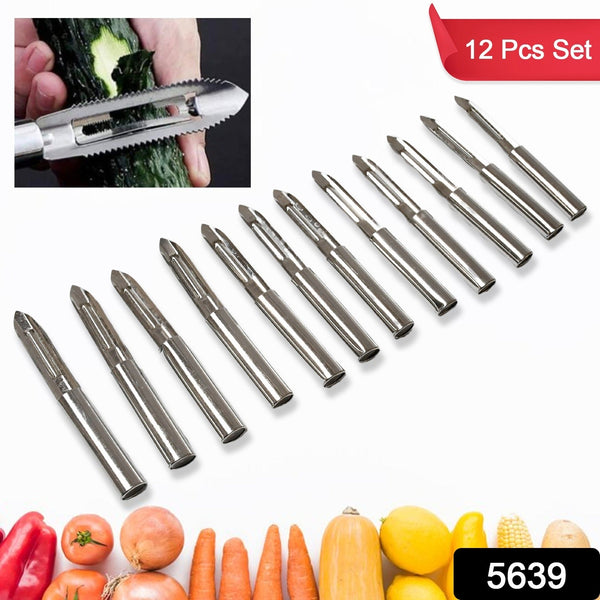 Stainless Steel Peeler Set – Multi-Purpose Handle for Peeling & Shredding(12 Pc)
