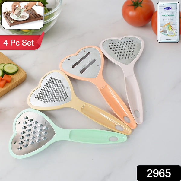 Heart Grater Set and Heart Grater Slicer Used for Grating and Slicing of Fruits, vegetables