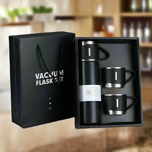 Stainless Steel Vacuum Flask Set with 3 Steel Cups Combo (500ml)
