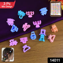 Plastic Small Hair Clips Girls Kids Hair Accessories (3 Pcs Set / Mix Color & Design)