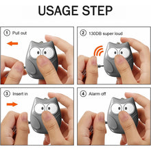 Portable Owl Shape Personal Safety Alarm Keychain