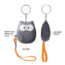 Portable Owl Shape Personal Safety Alarm Keychain
